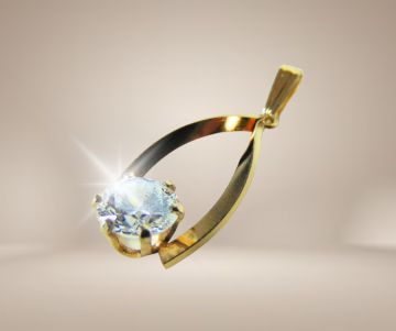 120 14kgf art deco hanger met zirkonia beige achtergrond 2