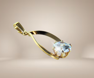 120 14kgf art deco hanger met zirkonia beige achtergrond 3