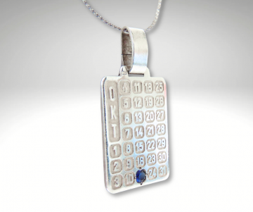 17 oktober saffier zilver kalender hanger ketting pr 3