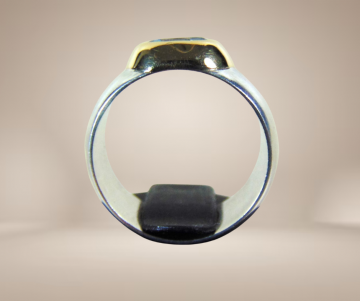 2 925 zilver 585 14k gouden design ring beige achtergrond 1