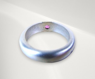 8 design ring 925 mat zilver 14k 585 goud robijn 2