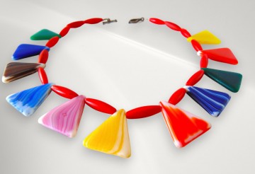 Afrikaanse trade beads gesmolten glas kleurrijk ketting pr 2 3