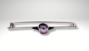 Amethist 935 zilveren bar broche staafbroche markasiet antiek pr 2