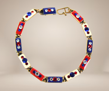 Anne koplik design armband strass email beige achtergrond  3