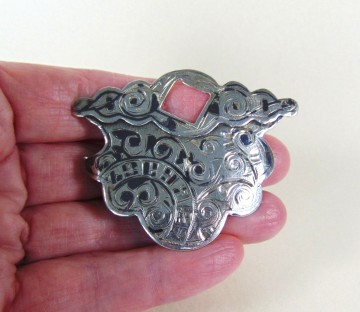 Antiek russische niello zilveren belt buckle riem gesp 1