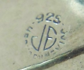 Antiek vintage zilveren mexico medaillon hanger broche groene agaat 8 merk