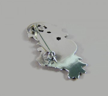 Antieke lange zilveren bloemen bogen broche veranderd pluimpje rechts 1