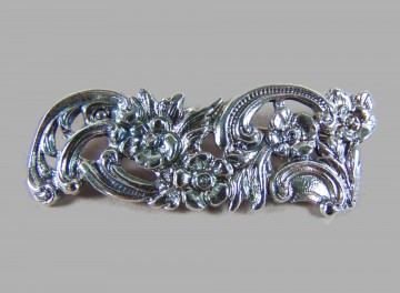 Antieke lange zilveren bloemen bogen broche veranderd pluimpje rechts boven 6