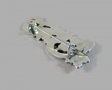 Antieke lange zilveren bloemen bogen broche veranderd pluimpje rechts boven 9