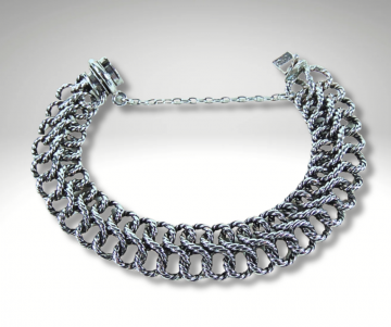 Aparte brede zilveren chainmaille schakel armband pr 2