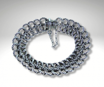 Aparte brede zilveren chainmaille schakel armband pr 3