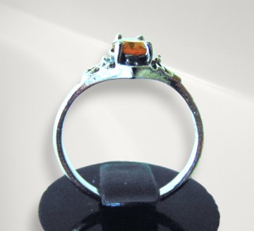 Art deco filigraan amber glas ring pr5