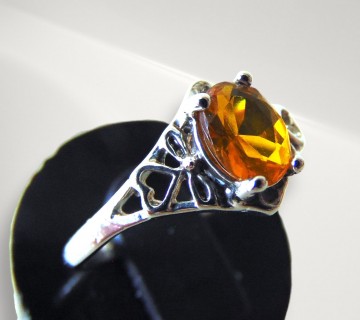 Art deco filigraan amber glas ring pr6