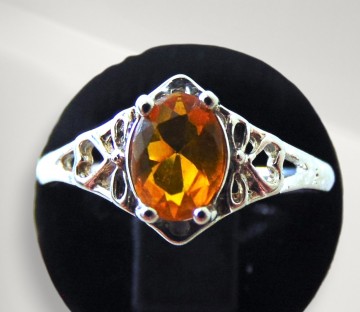Art deco filigraan amber glas ring pr7