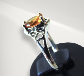 Art deco filigraan amber glas ring pr8
