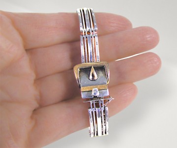 Art deco schakel sweetheart bracelet 800 zilver rose goud pr 1