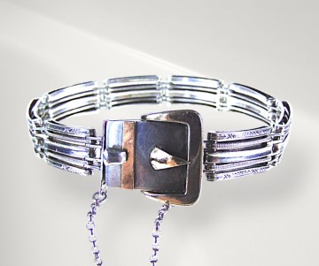 Art deco schakel sweetheart bracelet 800 zilver rose goud pr 2