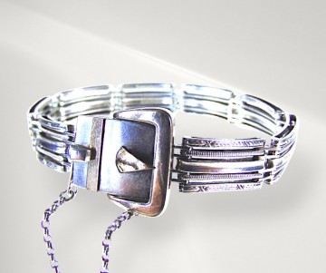 Art deco schakel sweetheart bracelet 800 zilver rose goud pr 3