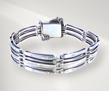 Art deco schakel sweetheart bracelet 800 zilver rose goud pr 5