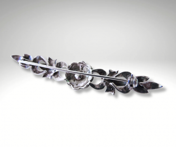 Art deco zilver markasiet faux parel bar broche pr