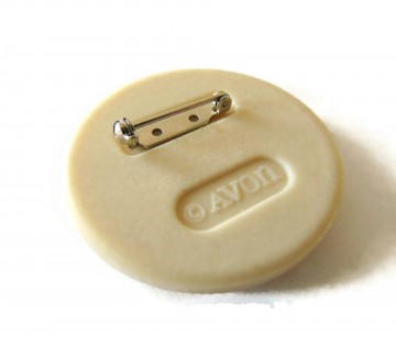 Avon porselein ronde broche bloemetjes 5