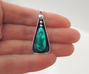 Bow native american navajo lange driehoek turquoise hanger pr