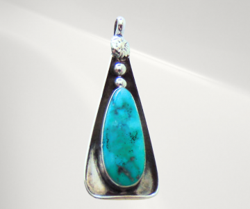 Bow native american navajo lange driehoek turquoise hanger pr 1