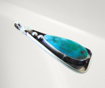 Bow native american navajo lange driehoek turquoise hanger pr 2
