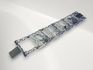 Brede antiek zilveren opengewerkte paneel armband pr 3
