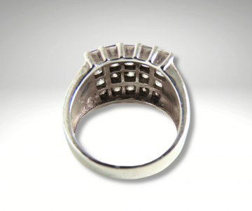 Brede zilveren ring pave vierkant zirkonia pr