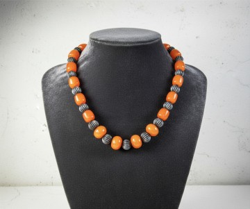 Copal butterscotch amber zilver sluiting kralen ketting pr 2