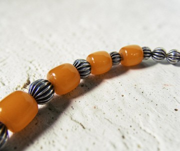 Copal butterscotch amber zilver sluiting kralen ketting pr 4