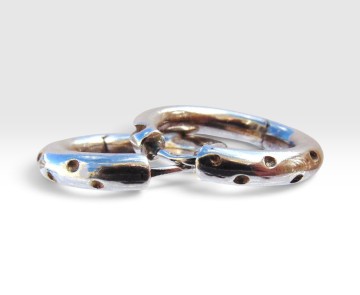 Creolen zilveren oorbellen dots 22 cm 35 mm pr 6
