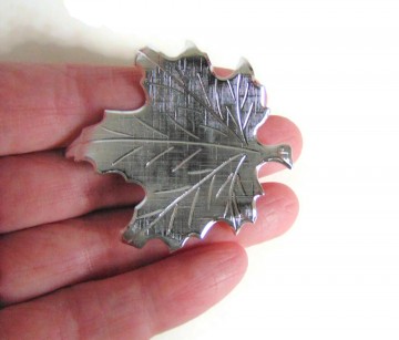 Danecraft zilveren esdoornblad broche groot 1