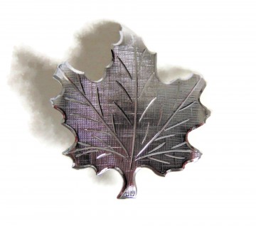 Danecraft zilveren esdoornblad broche groot 2