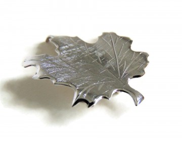 Danecraft zilveren esdoornblad broche groot 3