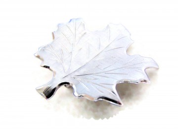 Danecraft zilveren esdoornblad broche groot 4