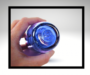 Donkerblauw paars craquele helder dop fles grijze overloop lijst 4