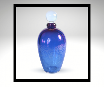 Donkerblauw paars craquele helder dop fles grijze overloop lijst 5