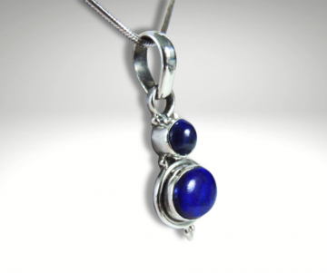 Dubbele lapis lazuli zilver hanger slangketting pr 1