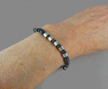 Edelstaal en zwart staal armband 1