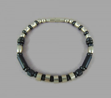 Edelstaal en zwart staal armband 2