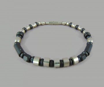 Edelstaal en zwart staal armband 3