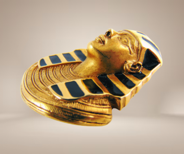 Erwin paul toetanchamon set ring broche hanger originele doos zakjes beige achtergrond 2