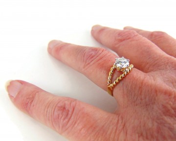 Espo vintage 18kgp prinses ring solitair zirkonia 3