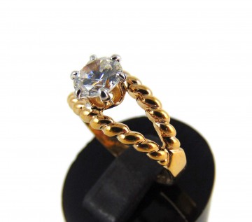 Espo vintage 18kgp prinses ring solitair zirkonia 6
