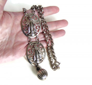 Freirich vintage deco ketting kwast zilverkleur 1