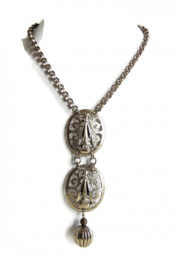 Freirich vintage deco ketting kwast zilverkleur 3