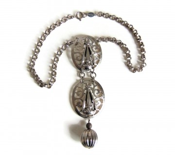 Freirich vintage deco ketting kwast zilverkleur 5