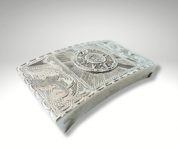 Grote 3d zilver mexico jcl maya kalender gesp pr 3